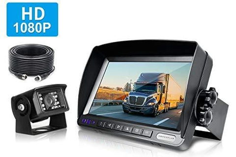 ZEROXCLUB Rear View Camera Kit, 1080P FHD Car Backup Camera IP69 Waterproof Night Vision Reverse Camera Monitor for Van RV Truck Trailer (SY01)