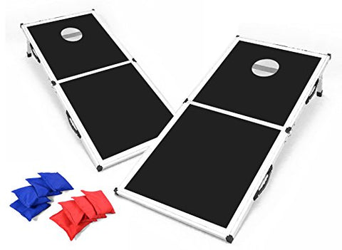 Backyard Champs Corn Hole Outdoor Game: 2 Regulation Cornhole Boards and 8 Bean Bags, 2 x 4 Foot, Aluminum Frame with MDF Board