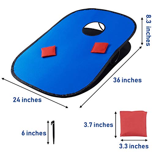 Juegoal 3x2ft Collapsible Portable Cornhole Game Set with 2 Cornhole Boards, 10 Bean Bags, Carrying Bag, and Tic Tac Toe Game Indoor Outdoor Yard Toss Game