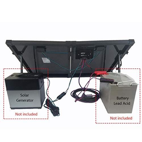 ACOPOWER 100W Portable Solar Panel Kit, Waterproof 20A Charge Controller for Both 12V Battery and Generator ...