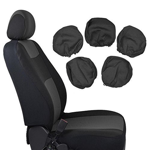BDK OS309CC Charcoal Gray Polypro Black/Car Seat Cover, Easy Wrap Two-Tone Accent for Auto, Split Bench
