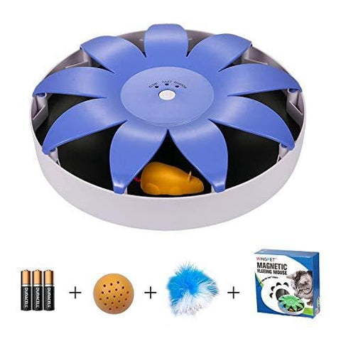 WingPet Interactive Electronic Cat Toy with Magnetic Mouse Automatic Spinning, Funny Chasing Teaser, Stimulate Cat's Senses & Hunting Instincts