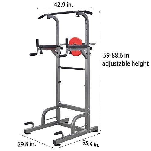 RELIFE REBUILD YOUR LIFE Power Tower Workout Dip Station for Home Gym Strength Training Fitness Equipment Newer Version