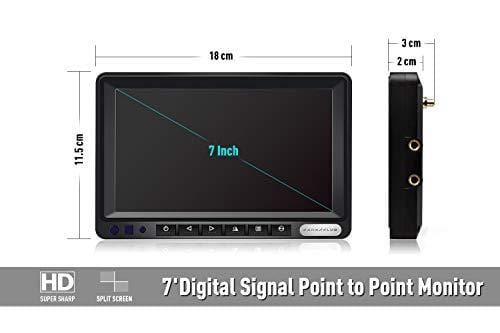 ZEROXCLUB Digital Wireless Backup Camera System Kit,No Interference,IP69 Waterproof Wireless Rear View Camera + 7'' LCD Wireless Reverse Monitor for Rv/Truck/Trailer/Bus/Pickup/Van (W01-7 inch)