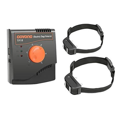 COVONO Electric Dog Fence,Upgraded In Ground Pet Containment System(2 Dogs Underground Invisible Fence,500Ft Wire,Waterproof&Rechargeable Collar,Static/Tone Correction)