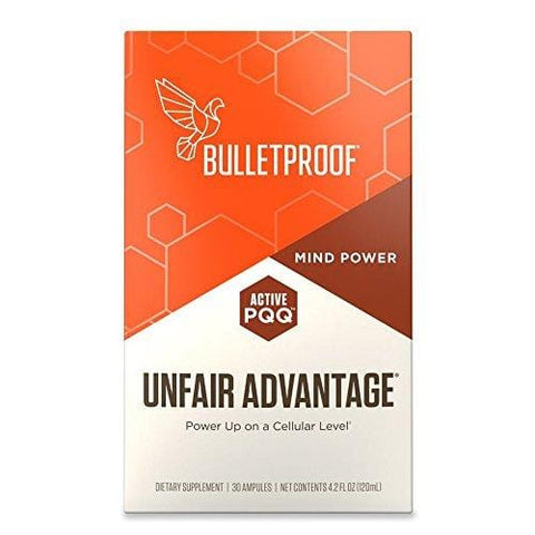 Bulletproof Unfair Advantage, Brain Octane MCT, PQQ, CoQ10, for Clean Clear Energy, Power Up on a Cellular Level (30 Ampules)