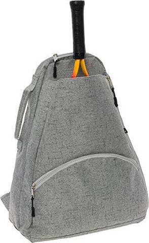 LISH Men's Court Advantage Tennis Backpack - Racket Holder Equipment Bag for Tennis, Racquetball, Squash (Grey)