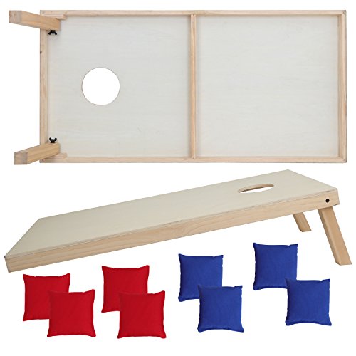 ZENY Portable Wood Cornhole Set Bean Bag Toss Game Set Regulation Size 4'x2' Game Boards & 8 Corn Hole Bean Bags Outdoor Lawn Yard Games