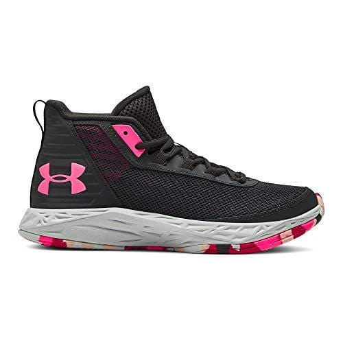 Under Armour Girls' Grade School 2018 Basketball Shoe Jet Gray (100)/Mojo Pink 4 M US Big Kid