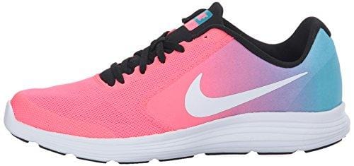 NIKE Girls' Revolution 3 Running Shoe (GS), Chlorine Blue/White/Racer Pink/Black, 7 M US Big Kid