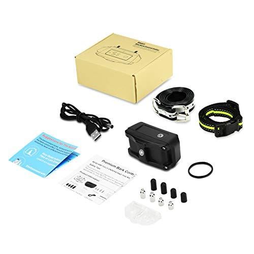 Bark Collar [ Newest 2019 Upgraded ] Rechargeable Shock Training Collar with IP67 Waterproof and Smart Detection Module w/Triple Anti Barking Modes: Beep/Vibration/Shock for Small/Medium/Large dogs