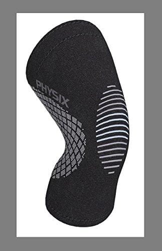 Physix Gear Knee Support Brace - Premium Recovery & Compression Sleeve for Meniscus Tear, ACL, MCL Running & Arthritis - Best Neoprene Stabilizer Wrap for Crossfit, Squats & Workouts (Single Grey M)