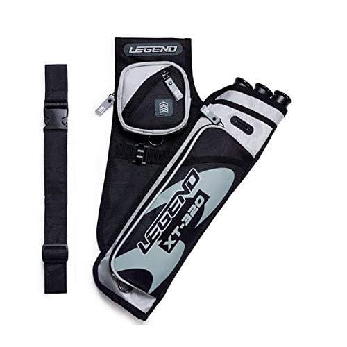 Legend XT320 Recurve Bow Hip Quiver - 3 Tube Cases for Arrows - Archery Accessories for Adults (Grey/Right)