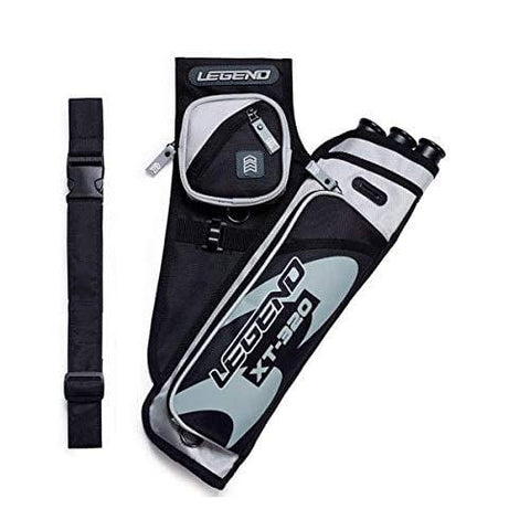 Legend XT320 Recurve Bow Hip Quiver - 3 Tube Cases for Arrows - Archery Accessories for Adults (Grey/Right)