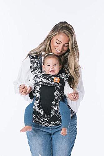 Baby Tula Coast Explore Mesh Baby Carrier 7 – 45 lb, Adjustable Newborn to Toddler Carrier, Multiple Ergonomic Positions Front and Back, Breathable – Coast Marble, Black/White Marble with Black Mesh