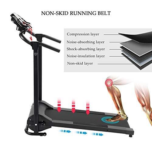 ZELUS Folding Treadmill Electric Motorized Running Machine with Downloadable Sports App Control Walking & Running OR Treadmill Mat, Cup Holder, MP3 Player & Wheels Easy (Treadmill with APP Control)