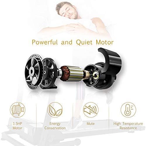 Merax Electric Folding Treadmill – Easy Assembly Fitness Motorized Running Jogging Machine with Speakers for Home Use, 12 Preset Programs (Black)