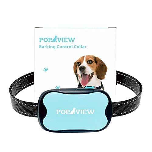 POP VIEW Dog Anti Bark Collar, Small, Medium, Large Dogs, 7 Adjustable Levels with Sound and Vibration, No Shock, Harmless & Humane, Stops Dogs Barking