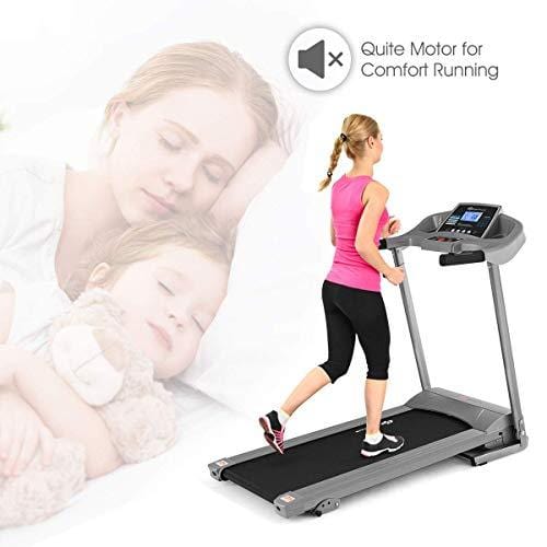 Goplus 2.25HP Electric Folding Treadmill with Incline, Walking Running Jogging Fitness Machine with Blue Backlit LCD Display for Home & Gym Cardio Fitness (Black Jaguar Ⅳ - Updated)