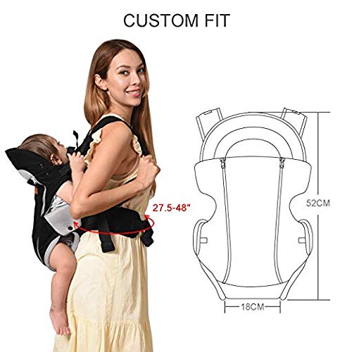 Bable Baby Carrier Ergonomic, Soft Carrier Newborn-for Baby 8-20 lbs-Baby Wrap Carrier Comfortable for All Seasons (Black)