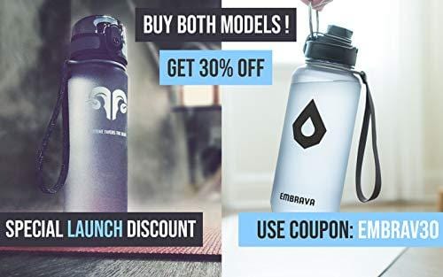 Embrava Best Sports Water Bottle - 32oz Large - Fast Flow, Flip Top Leak Proof Lid w/One Click Open - Non-Toxic BPA Free & Eco-Friendly Tritan Co-Polyester Plastic [product _type] Embrava - Ultra Pickleball - The Pickleball Paddle MegaStore