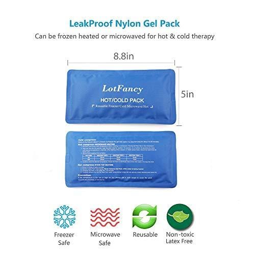LotFancy Gel Ice Pack with Shoulder Wrap - Hot Cold Therapy for Sports Injuries, Sprains Sore, Swelling, Aches, Muscle and Joint Pain (Medium 8.8 x 5 inches)