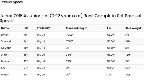 Callaway Boys XJ Hot Junior Set, Right Hand, 9-12 Years Old [product _type] Callaway - Ultra Pickleball - The Pickleball Paddle MegaStore