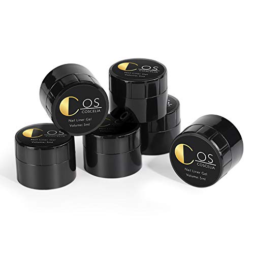 COSCELIA 6 Colors Drawing Gel Nail Polish Painting Brush Soak off Nail Art Gel Paint Drawing Line