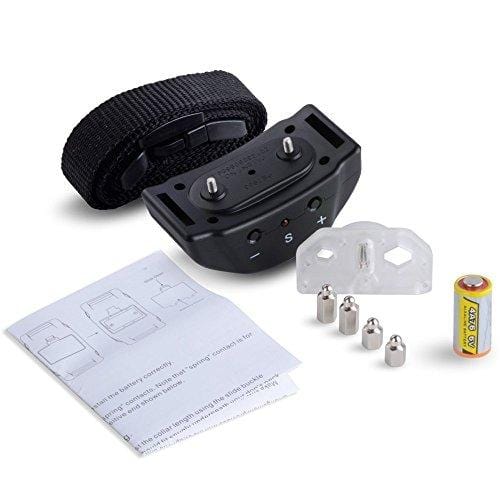 Vastar No Bark Dog Collar - Dog Collar, Training Anti Bark Shock Control with 7 Levels Button Adjustable Sensitivity Control, Stimulation of No Harm Warning Beep and Vibration for Dog (Black)