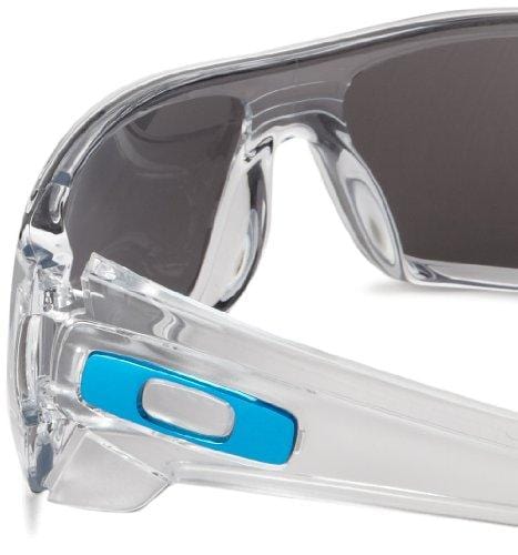 Oakley Men's Batwolf Rectangular Sunglasses,Clear Frame/Ice Iridium Lens,one size