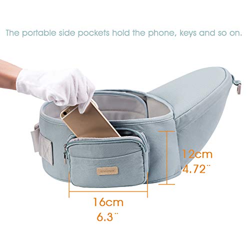 Ergonomic 360° Baby Soft Carrier, Comfortable Adjustable Positions,Breastfeeding Fits All Newborn Toddler,HipSeat Infant Child Carrier, All Seasons,Perfect for Hiking Shopping Travelling (Light Blue)