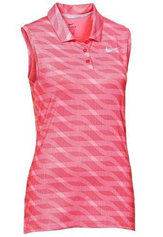 NIKE Women's Dri-Fit Sleeveless Golf Polo-Hyper Pink-Medium