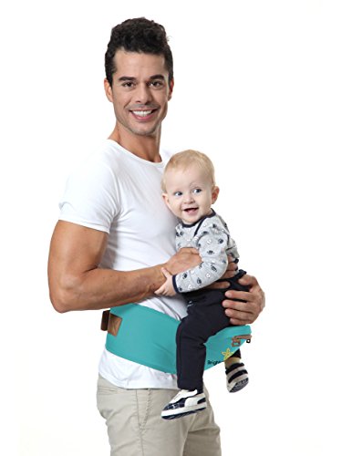 Brighter Elements Ergonomic Baby Carrier with Hip Seat – 5 Positions to Carry Your Newborn, Infant, or Toddler – Safe and Comfortable for Child and Moms, Dads – Great Baby Shower Gift