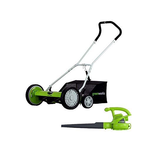 Greenworks 18-Inch Reel Lawn Mower with Grass Catcher 25062 + 7 AMP Bl –  Ultra Pickleball