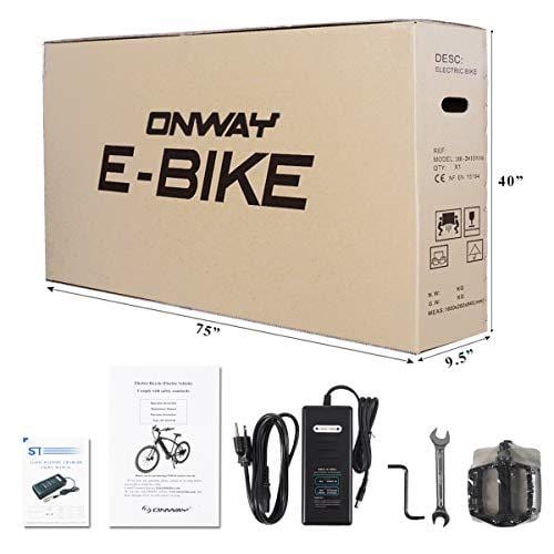 ONWAY 36v Ebike 26 Inch 500w Fat Beach Electric Cruiser Bike with LCD Display for Men