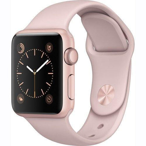 Apple Watch Series 1 Smartwatch 38mm Rose Gold Aluminum Case, Pink Sand Sport Band (Newest Model) (Renewed)