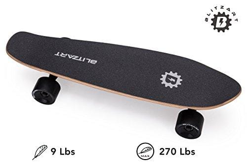 Blitzart Mini Flash 28" Electric Skateboard Electronic Hub-Motor 2.8" Wheel E-Skateboard (Black)