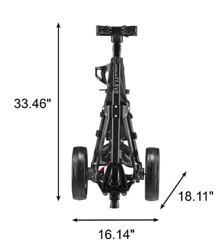 CaddyTek Deluxe 3 Wheel Golf Push Cart Version 3, CaddyLite 11.5 V3-Black [product _type] CaddyTek - Ultra Pickleball - The Pickleball Paddle MegaStore