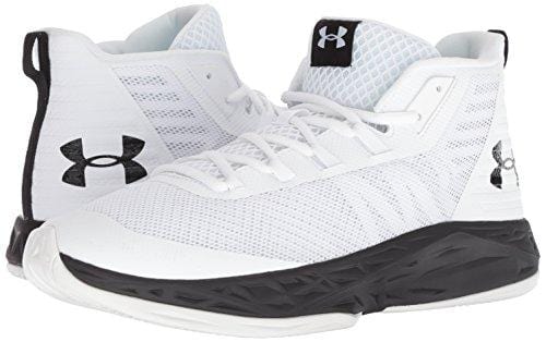 Under Armour Men's Jet Mid Basketball Shoe, White (100)/Black, 8.5