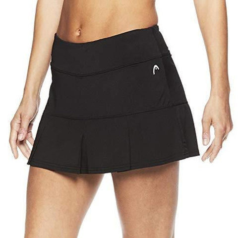 HEAD Women's Athletic Tennis Skort - Performance Training & Running Skirt - Black Match Up Skort, Medium