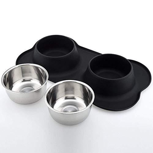 URPOWER Dog Bowls Stainless Steel Dog Bowl with No Spill Non-Skid Silicone Mat 53 oz Feeder Bowls Pet Bowl for Dogs Cats and Pets
