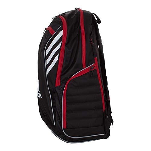 adidas Tour Tennis Racquet Backpack, Black/White/Scarlet, One Size
