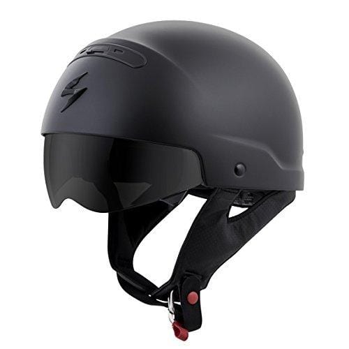 ScorpionExo Covert Unisex-Adult Half-Size-Style Matte Black Helmet (Matte Black, Large) (COV-0105)