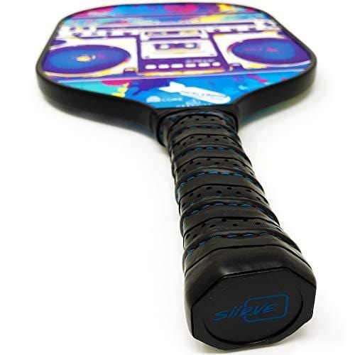 Graphite Pickleball Paddle with Cover | Double Sided Graphics | Premium Pickle Ball Racket and Case | Polymer Honeycomb Core | Best Graphics (Audio)