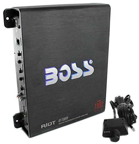 Boss 12" 1000W Car Subwoofers +1100W Mono Amp R1100M +Amp Kit+12" Enclosures (2)