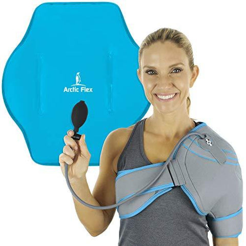Arctic Flex Cold Shoulder Brace - Ice Pack for Rotator Cuff Support, Tendinitis, Dislocated Joint, Labrum Tear, Frozen Shoulder Pain, Sprain - Right or Left Compression Wrap Strap Band - Men and Women