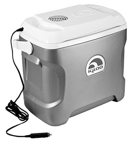 Igloo Iceless Thermoelectric Cooler (Silver/White, 28-Quart)