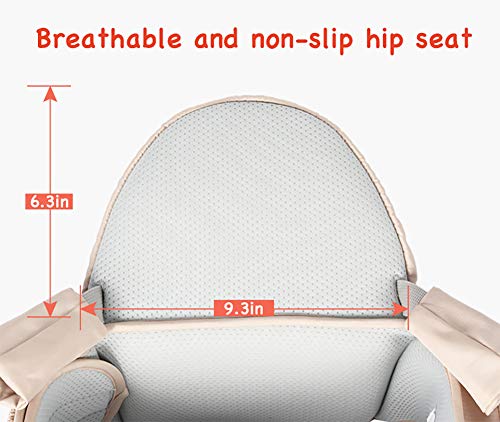 Baby Hip Seat Carrier Baby Waist Stool for Child Infant Toddler with Adjustable Strap Buckle Pocket Soft Inner Huge Storage (Pink)