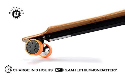 BLITZART Huracane GT 38" Dual Electric Longboard Skateboard Samsung Battery 3.5" PU Wheels Changeable Tires (Orange)