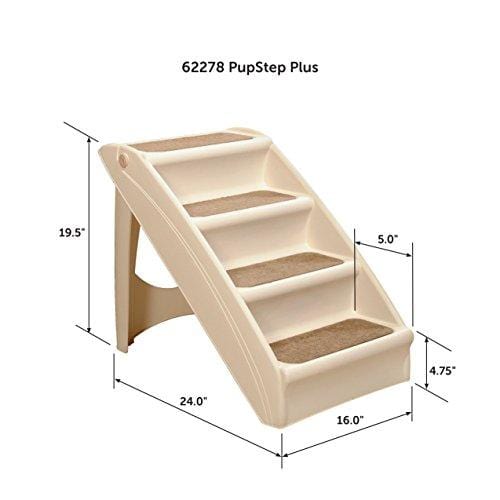 PetSafe Solvit PupSTEP Plus Pet Stairs, Foldable Steps for Dogs and Cats, Best for Small to Medium Pets